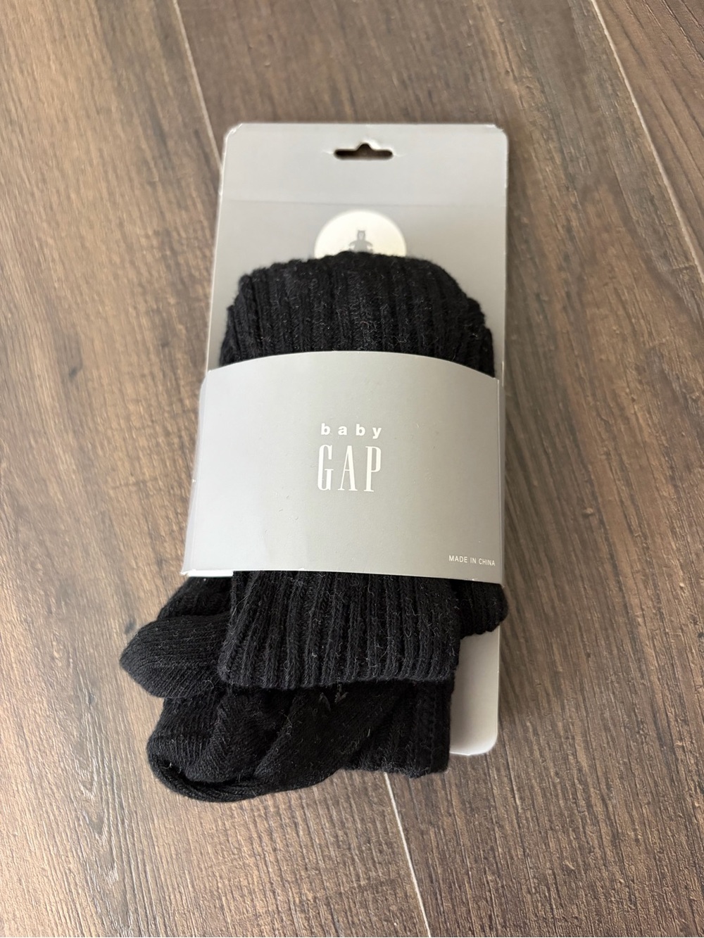 NWT GAP Baby Black Ribbed Crew Socks